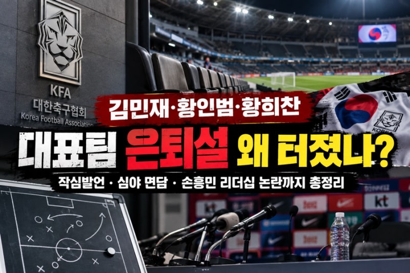 김민재·황인범·황희찬 대표팀 은퇴설 왜 터졌나｜96라인 심야면담·손흥민 리더십 논란까지....