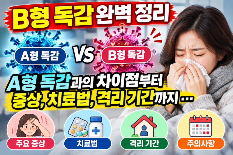[B형 독감 완벽 정리] A형 독감과의 차이점부터 증상, 치료법, 격리 기간까지