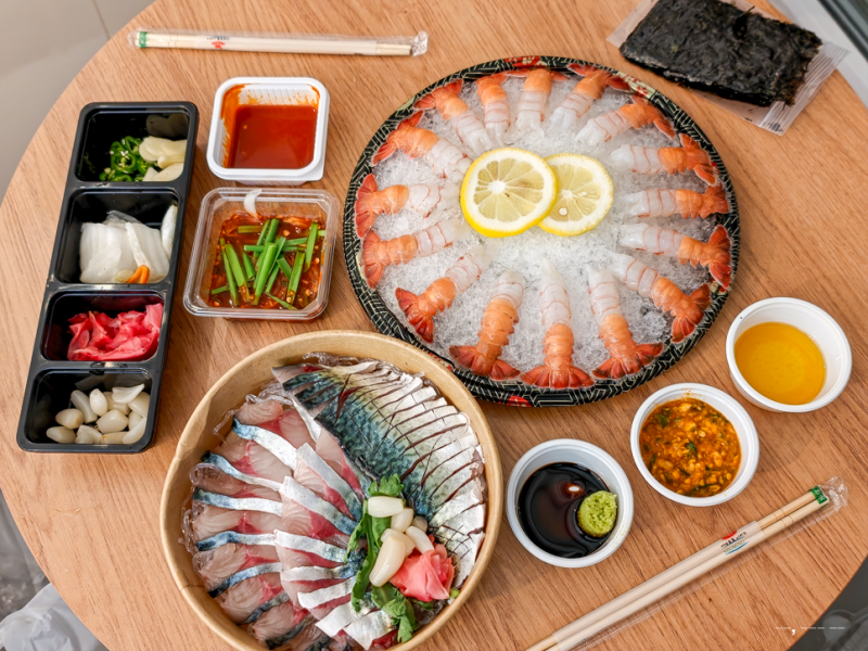 제주함덕맛집 여기고씨네 제주함덕점, 비린내 없는 고등어회와 딱새우를 한번에! 고딱세트 ....