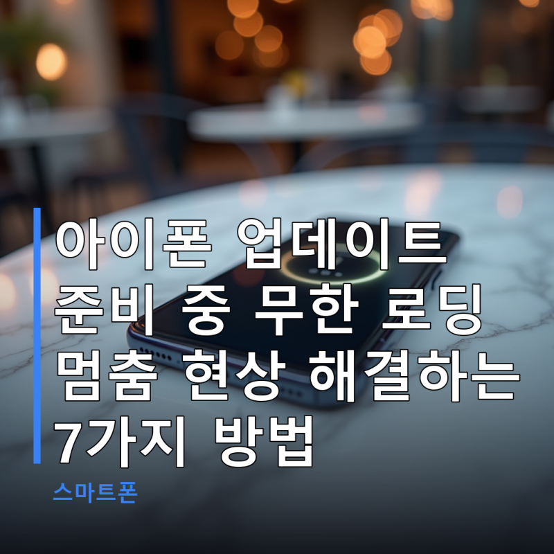아이폰 업데이트 준비 중 무한 로딩 멈춤 현상 해결하는 7가지 방법