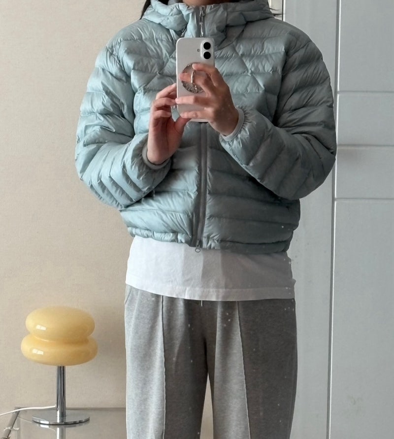 노스페이스 벤투스 온 자켓 우먼스 화이트라벨 경량패딩 미스티블루 S사이즈 구매 및 착용 ....