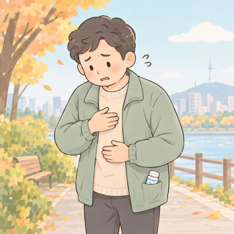 [협심증] 체한 줄 알았는데 심장이었다면 — 명치 통증 구별법과 119 기준