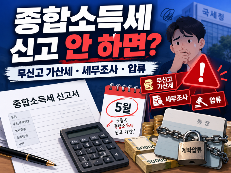 《종합소득세 신고 안 하면 어떻게 될까?》무신고 가산세·세무조사·통장압류까지 총정리