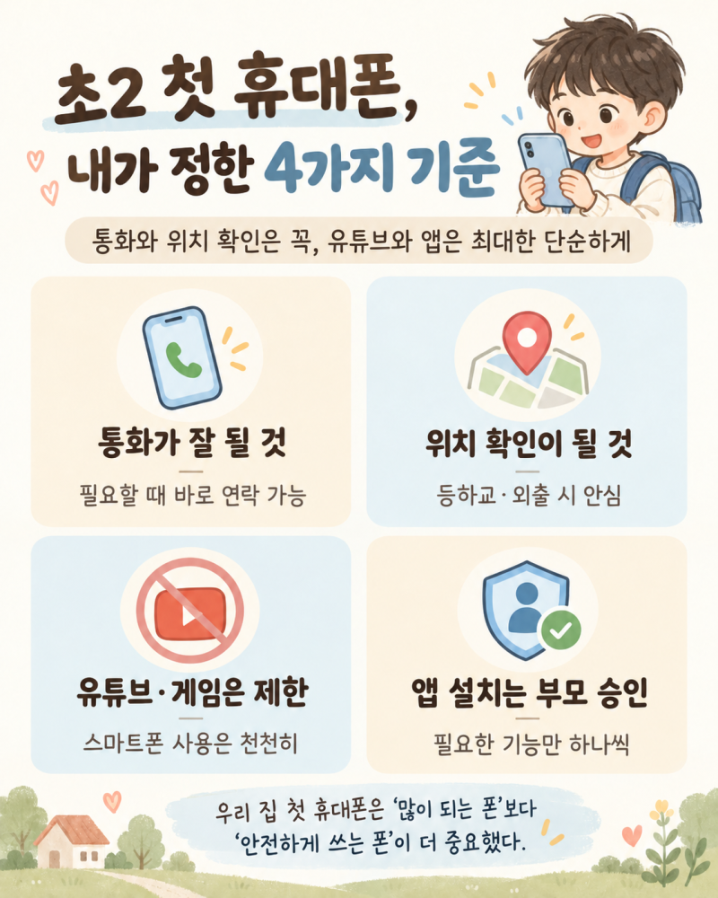초2 첫 휴대폰 고민, KT 키즈폰·일반폰·워치까지 비교