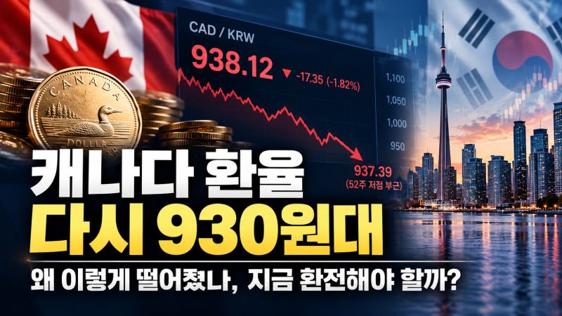 캐나다 환율 다시 930원대 | 왜 이렇게 떨어졌나, 지금 환전해야 할까?