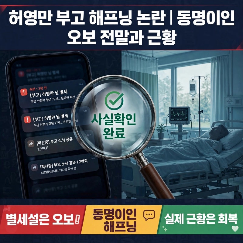 허영만 부고 해프닝 논란, 동명이인 오보의 전말과 근황
