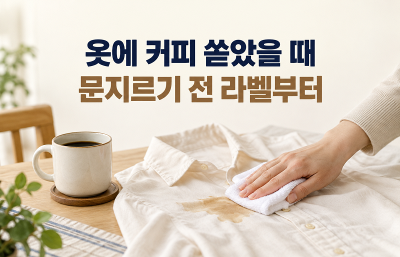 옷에 커피 쏟았을 때｜문지르기 전 흡수·헹굼·세탁 순서