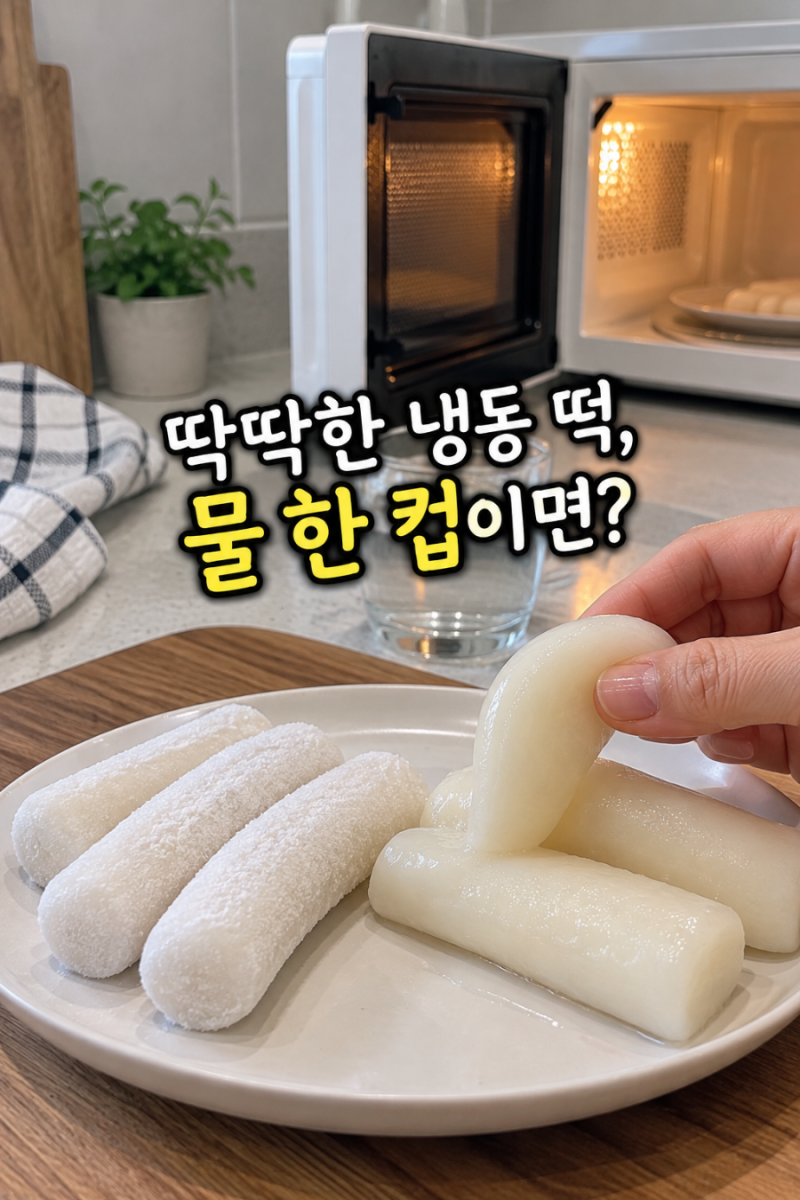 냉동 떡 해동, 딱딱해서 버리기 전에 ‘물 한 컵’ 먼저 준비하세요