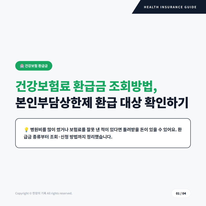 건강보험료 환급금 조회방법, 본인부담상한제 환급 대상 확인하기
