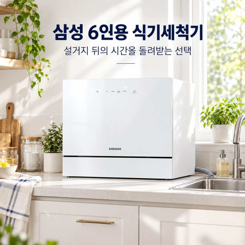 삼성 6인용 식기세척기 저렴하게 사는 법과 설치 DW30FB300CW0 (+ 비스포크 카운터탑 화이트)