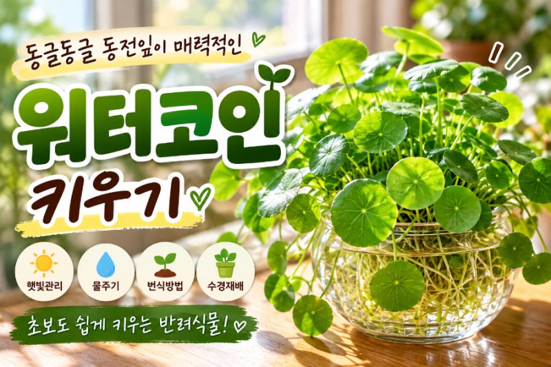 매력적인 반려식물 워터코인 물주기 번식까지~~