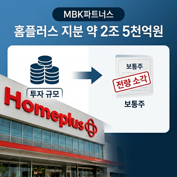 MBK파트너스 2조5천억 홈플러스 지분 전량 소각 이거 호재일까?