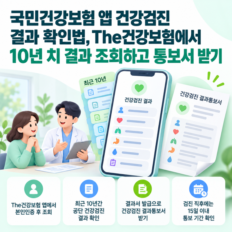 국민건강보험 앱 건강검진 결과 확인법, The건강보험에서 10년 치 결과 조회하고 통보서 받기
