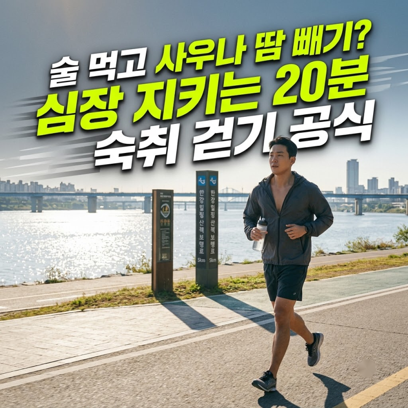 술자리 다음 날 숙외와 붓기 뺀다고 사우나 직행? 심장 지키고 붓기 빼는 숙취 해소 걷기 공....
