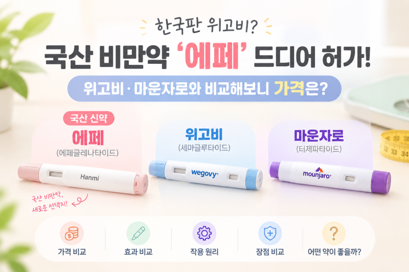 국산 비만약 ‘에페’ 허가, 한국판 위고비 효과 알아보니 실망.. 가격은?