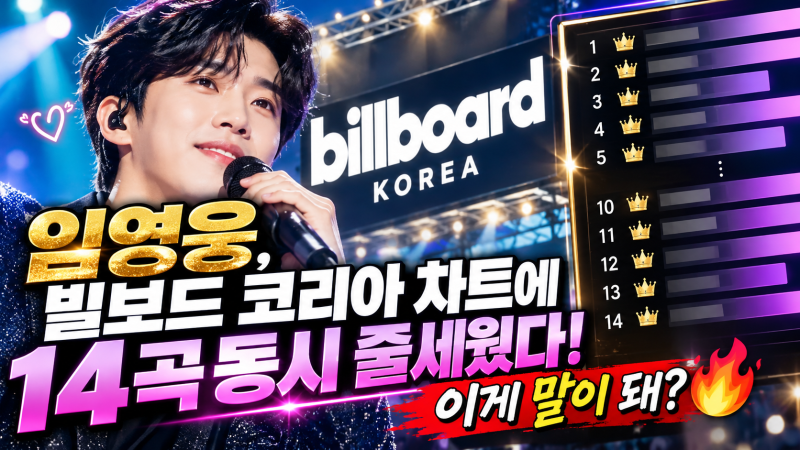 임영웅, 빌보드 코리아 차트에 14곡 동시 줄세웠다! 이게 말이 돼?