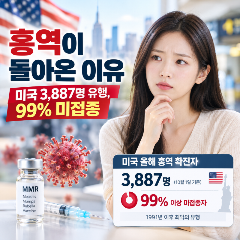 홍역이 돌아온 이유 — 미국 3,887명 유행, 99% 미접종