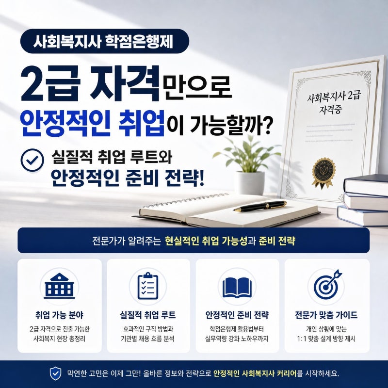 사회복지사 학점은행제 2급 자격증, 안정적으로 취업하기 어려운 이유