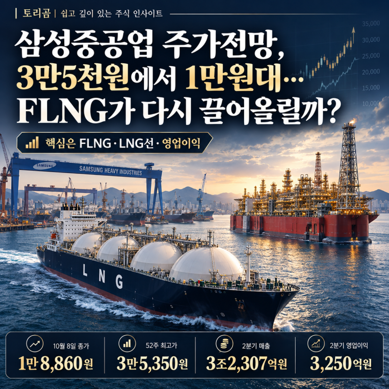 삼성중공업 주가전망, 3만5천원에서 1만원대… FLNG가 다시 끌어올릴까?