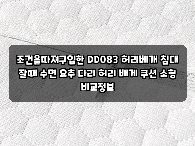 조건을따져구입한 DD083 허리베개 침대 잘때 수면 요추 다리 허리 배게 쿠션 소형 비교정보