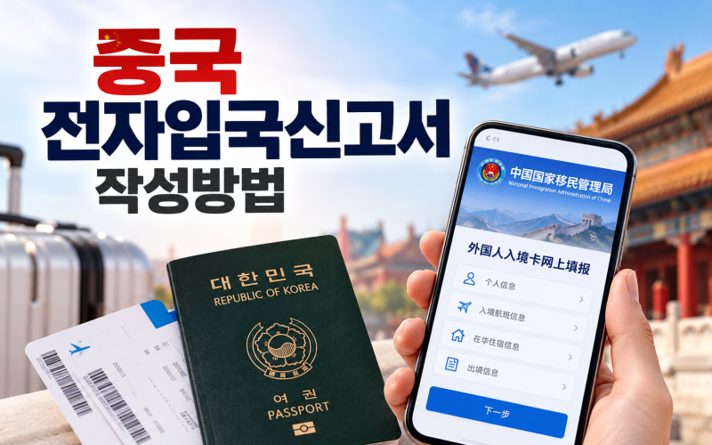 중국 전자입국신고서 작성방법