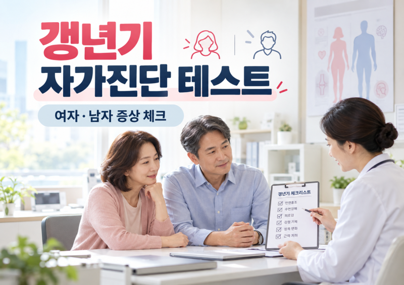 갱년기 자가진단 테스트｜여자·남자 증상은 다르다, 병원 가야 할 기준까지