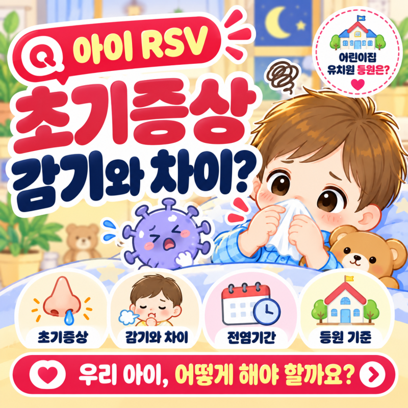 아이 RSV 초기증상｜감기와 차이·어린이집 등원 기준 총정리