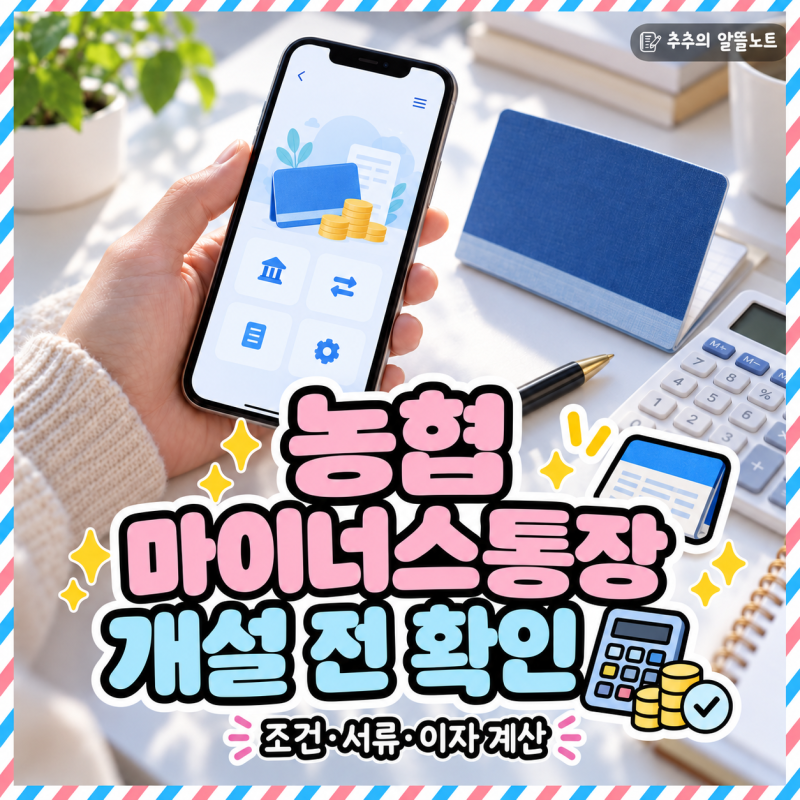 농협 마이너스통장 개설 전 조건과 서류 확인