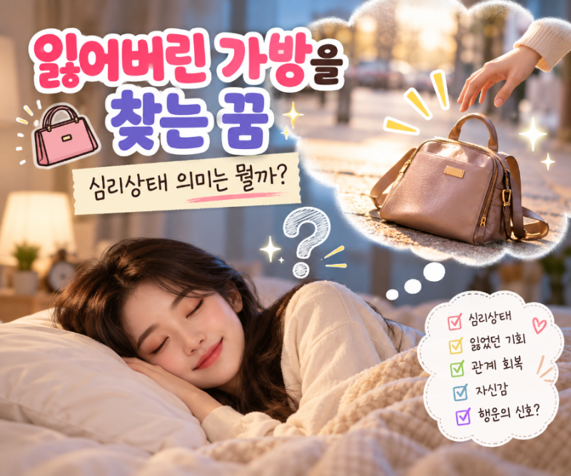 잃어버린가방을찾는꿈 심리상태 의미는 뭘까?