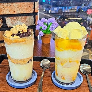 matconlog:부평 빨콩 커피, 푸짐한 컵빙수와 귀여운 곰돌이 카페 방문 후기
