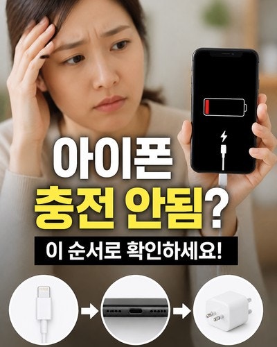 아이폰 충전 안됨, 케이블부터 충전 단자까지 확인 순서