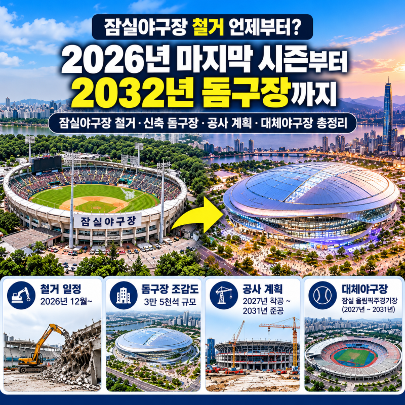 잠실야구장 철거 언제부터? 2026년 마지막 시즌부터 2032년 돔구장까지 총정리