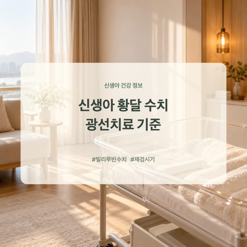 신생아 황달 수치, 광선치료 기준 및 모유수유 가능 여부 확인