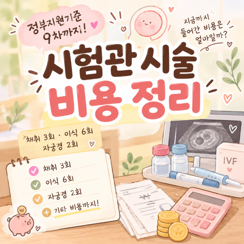 시험관아기준비 시술 비용총정리 : 과배란3회, 동결이식6회, 자궁경2회 진행 각 단계별 상세....