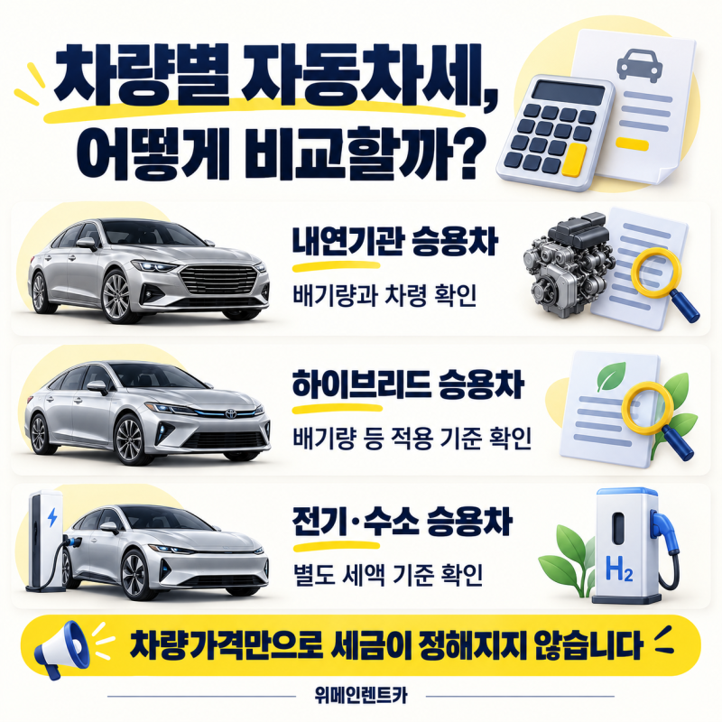 자동차세 계산방법 2026｜배기량·차령·전기차별 세금 비교