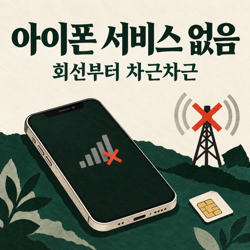 아이폰 서비스 없음 해결 순서｜회선 설정부터 eSIM 삭제 주의까지