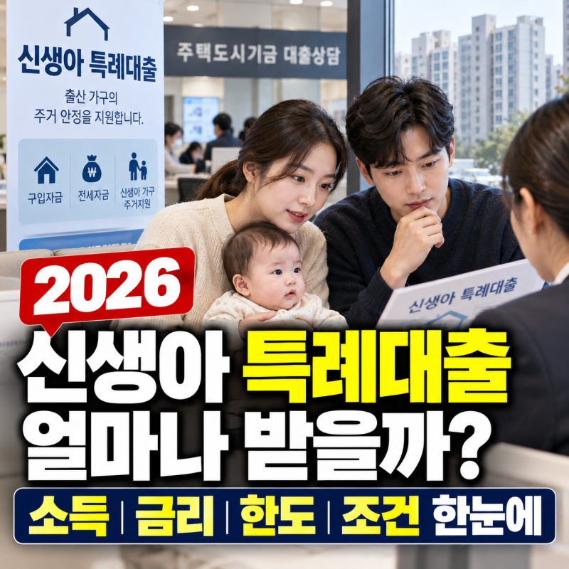 2026 신생아 특례대출 얼마나 받을까? 소득·금리·한도·조건 한눈에