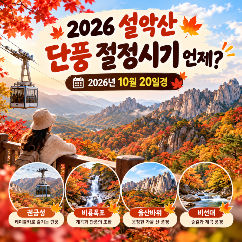 2026 설악산 단풍 절정 시기 언제? 단풍 명소와 추천 코스 총정리