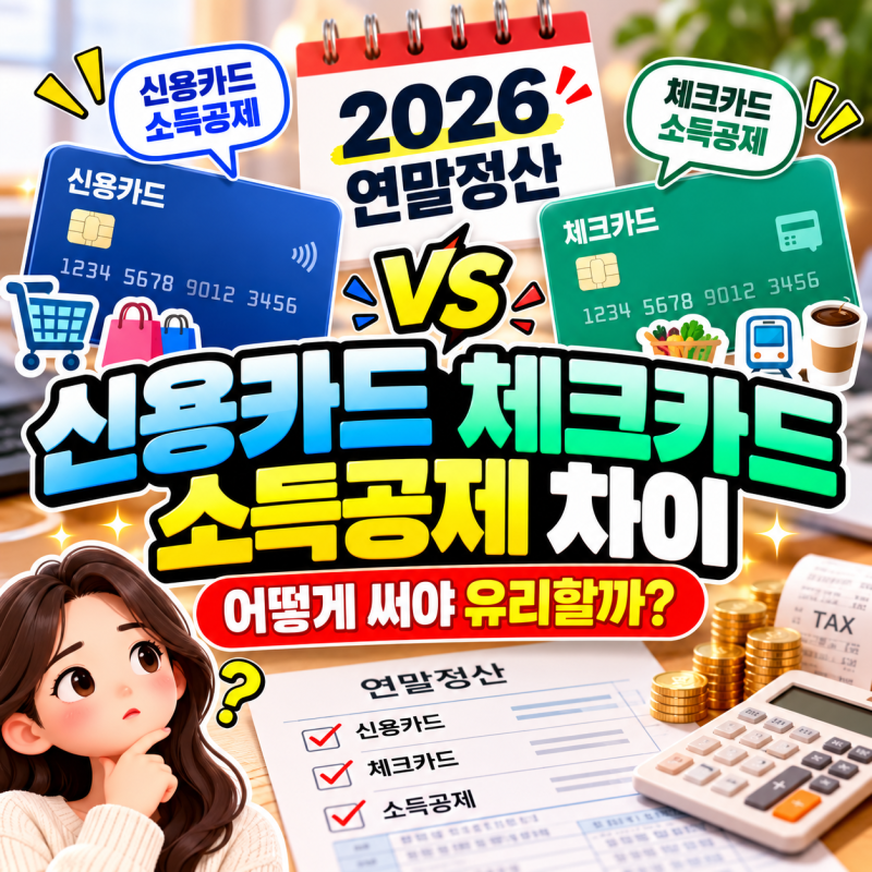 2026 연말정산 신용카드 체크카드 소득공제 차이｜어떻게 써야 유리할까?