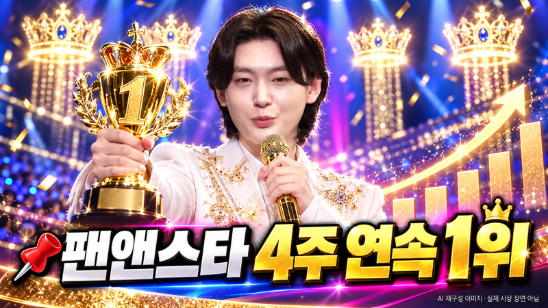 김용빈 팬앤스타 4주 연속 1위…‘당신뿐입니다’ 음악방송 정상까지