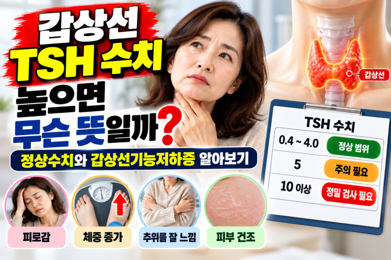 갑상선 TSH 수치 높으면 무슨 뜻일까? 정상수치와 갑상선기능저하증 알아보기