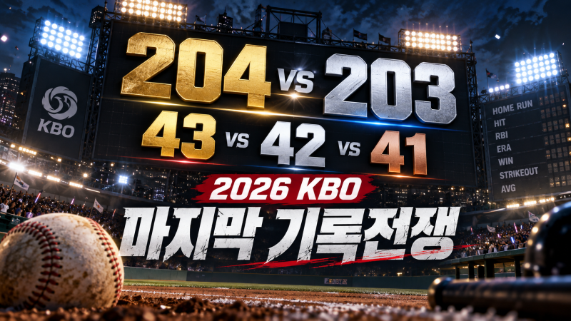 2026 KBO 시즌 마지막 기록전쟁｜안타왕부터 홈런왕까지