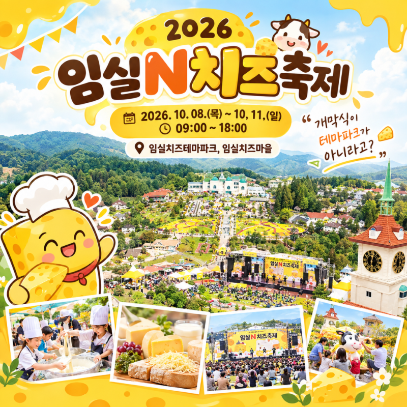 임실N치즈축제 2026 기본정보 "개막식이 테마파크가 아니라고?" 초대가수 라인업·드론쇼·주....
