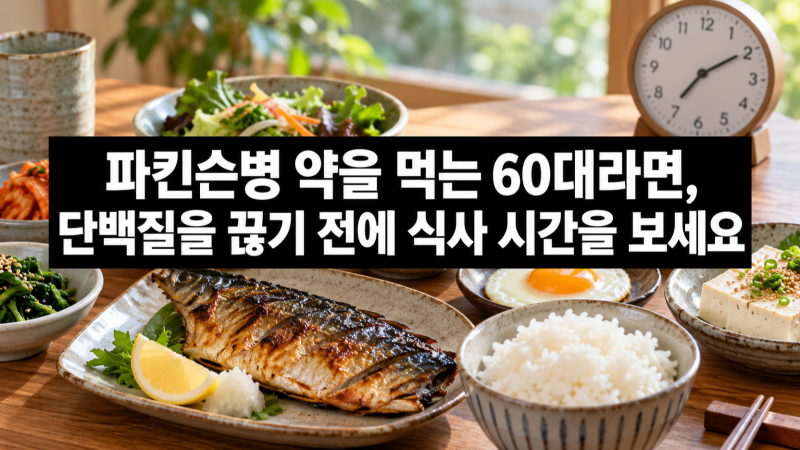 파킨슨병 약을 먹는 60대라면, 단백질을 끊기 전에 식사 시간을 보세요