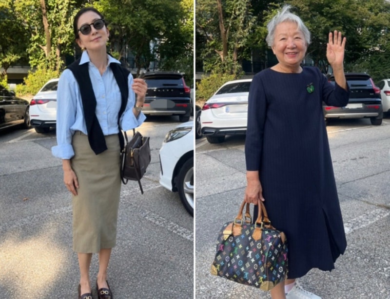 86세 엄마 vs 59세 딸 OOTD 대결, 심판 못 보겠어요 김희애 모녀 패션 (feat. 손 흔드는 엄마)