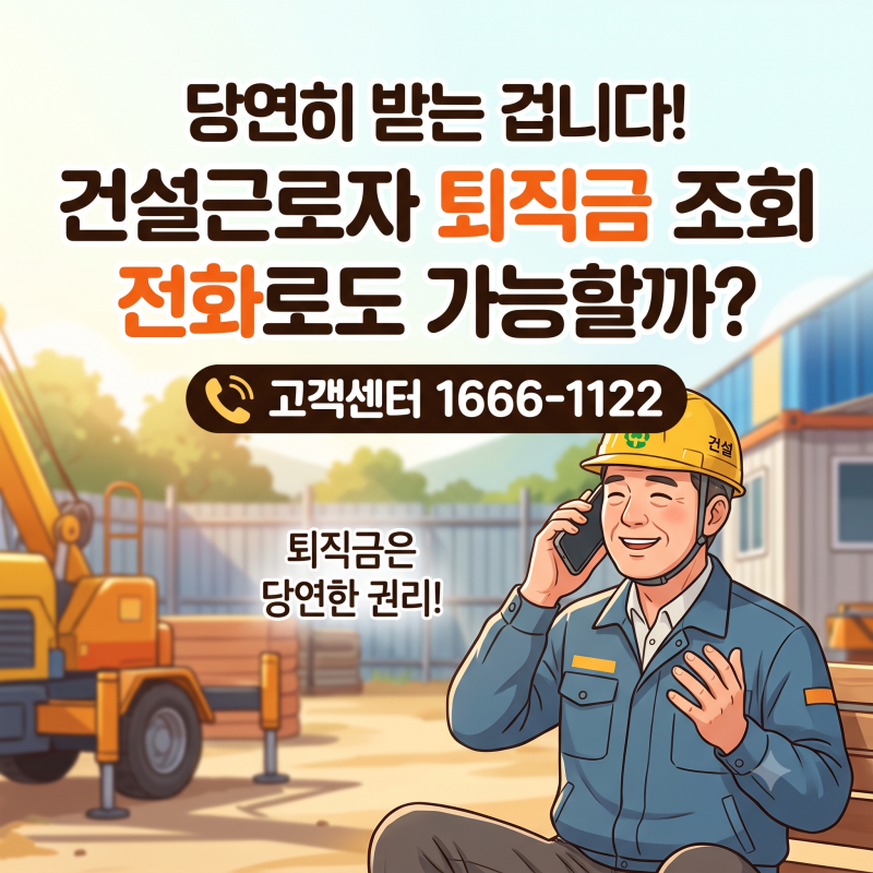 "당연히 받는 겁니다" 건설근로자 퇴직금 조회 방법 전화로 되나?