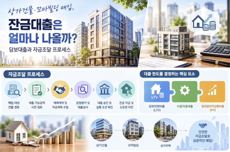 상가건물·꼬마빌딩 매매계약 후 잔금대출은 얼마나 나올까? 담보대출과 자금조달 프로세스
