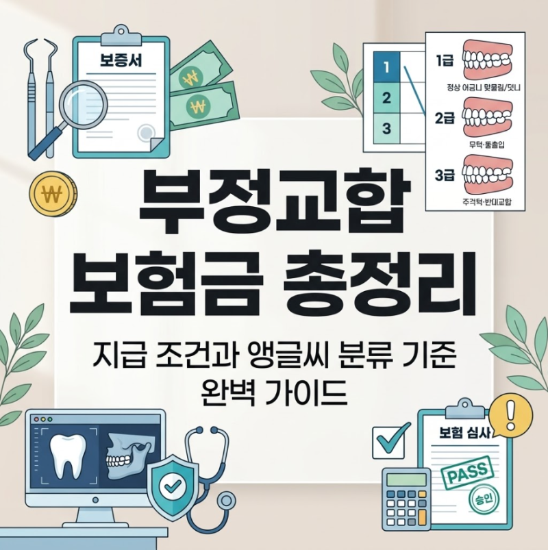 부정교합 보험금 총정리: 지급 조건과 앵글씨 분류 기준 완벽 가이드