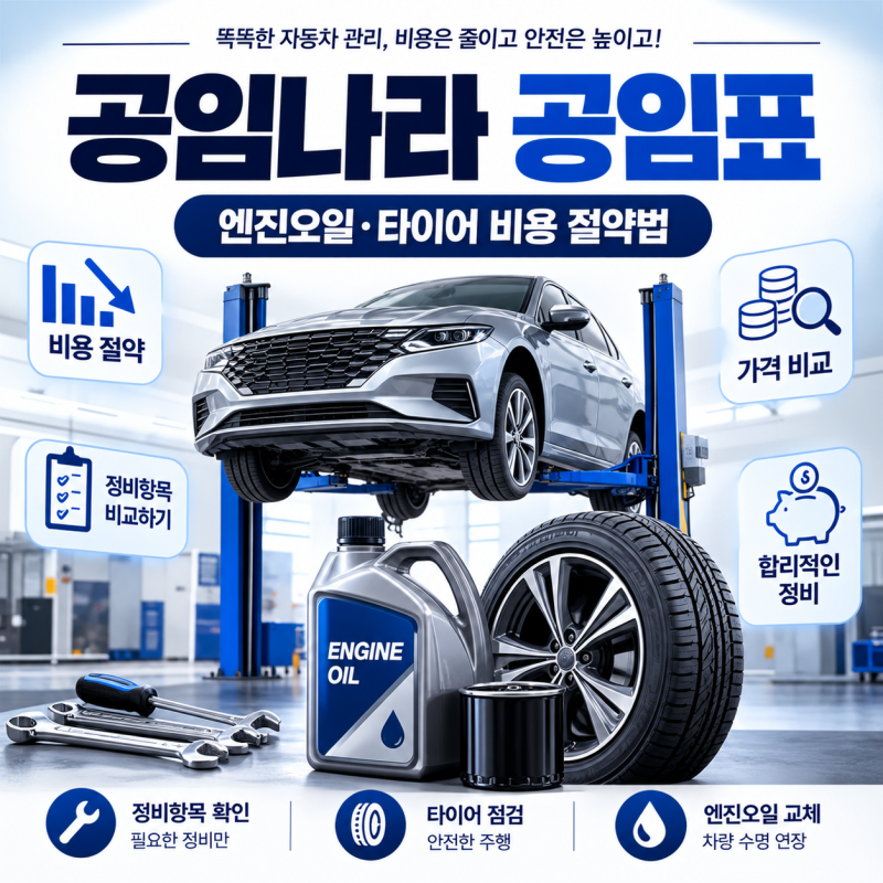 공임나라 이용방법 및 공임표 총정리｜엔진오일·타이어 교체 비용 아끼는 법