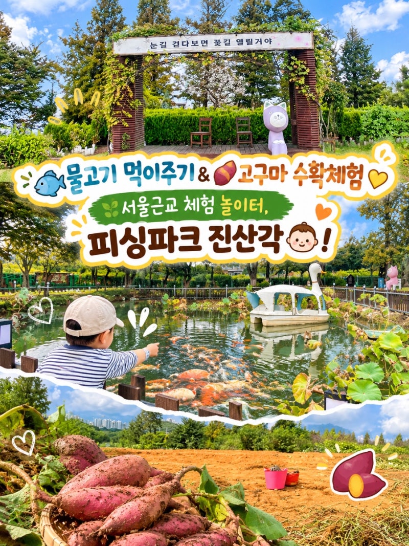 [서울근교 야외 아이랑 가볼만한 곳 추천] 물고기 잡기&먹이주기, 고구마 수확 농장체험 ♥....